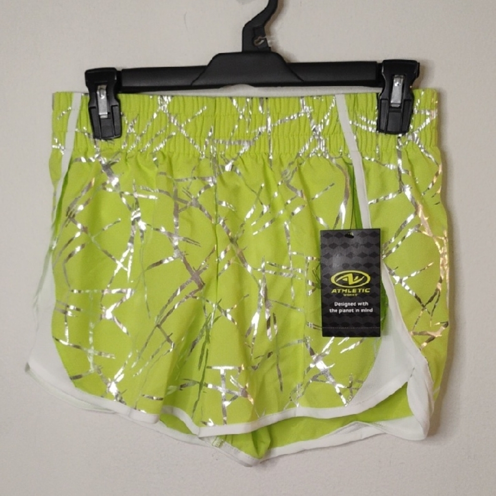 Athletic Works Lime and Silver Shorts Girls Xl